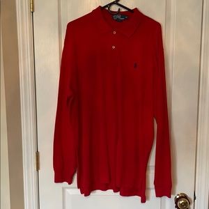 Red Polo Long sleeve Men
